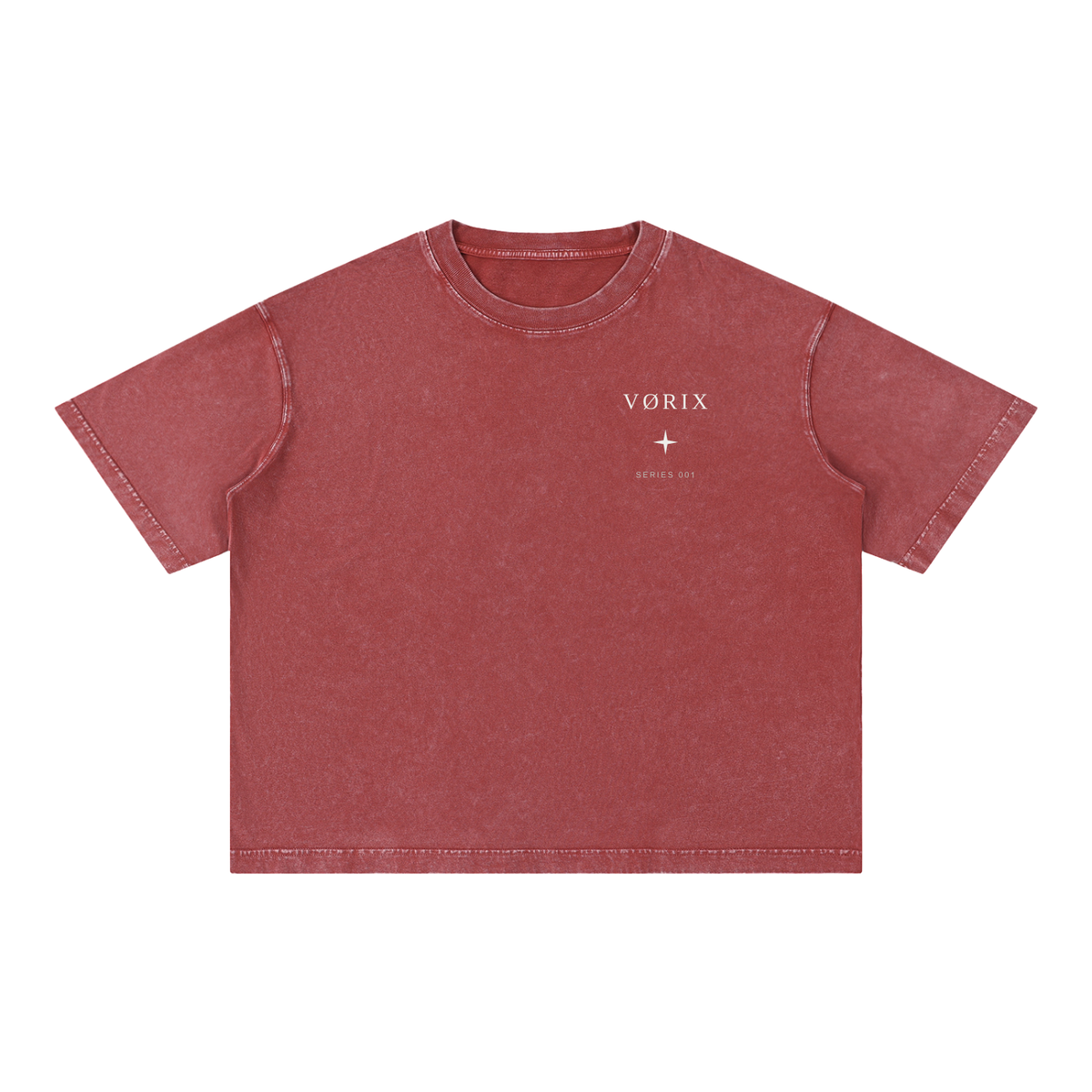 VORIX Signature / 001 oversized T-shirt in Red, front view