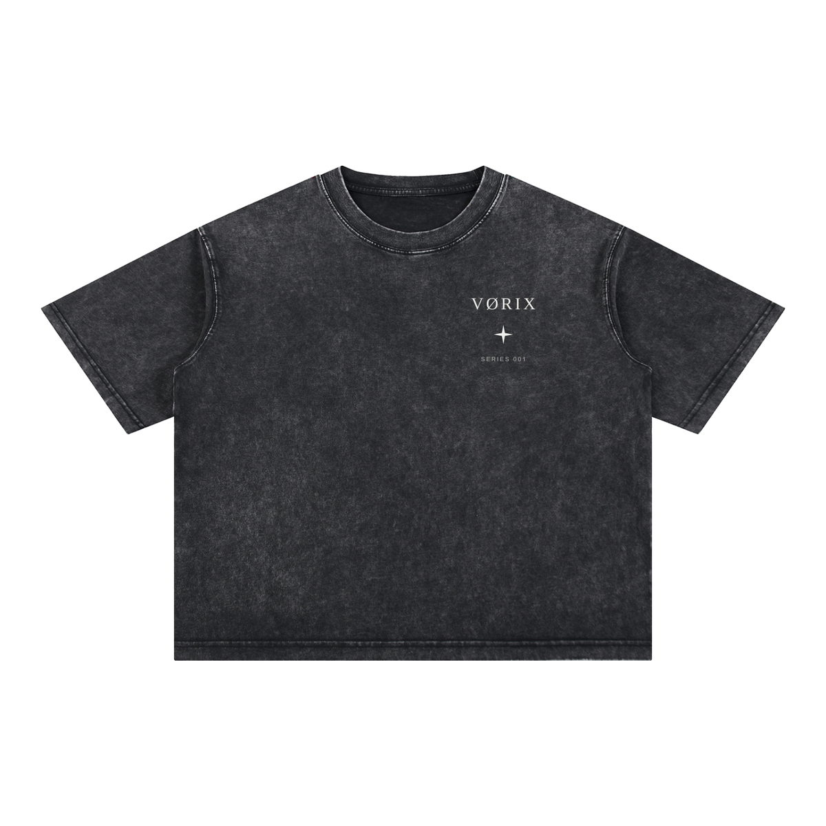 VORIX Signature / 001 oversized T-shirt in Black, front view