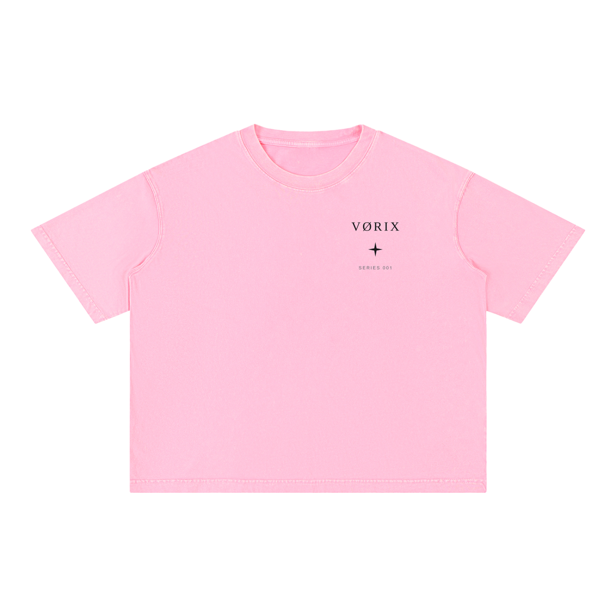 VORIX Signature / 001 oversized T-shirt in Light Pink, front view