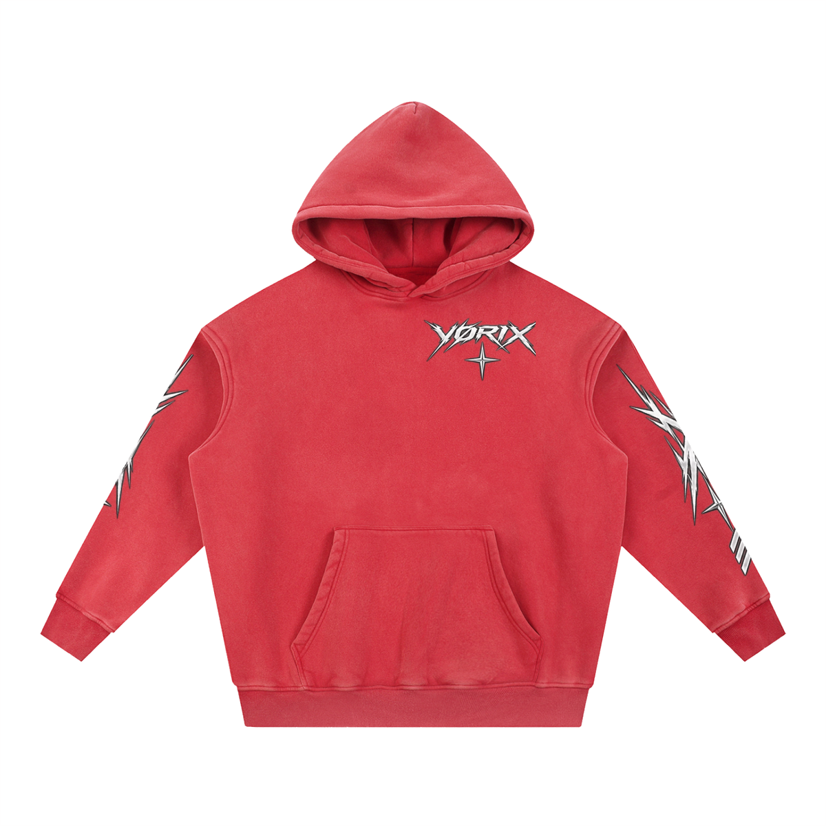VORIX Engineered For Chaos / 003 oversized hoodie in Red, front view