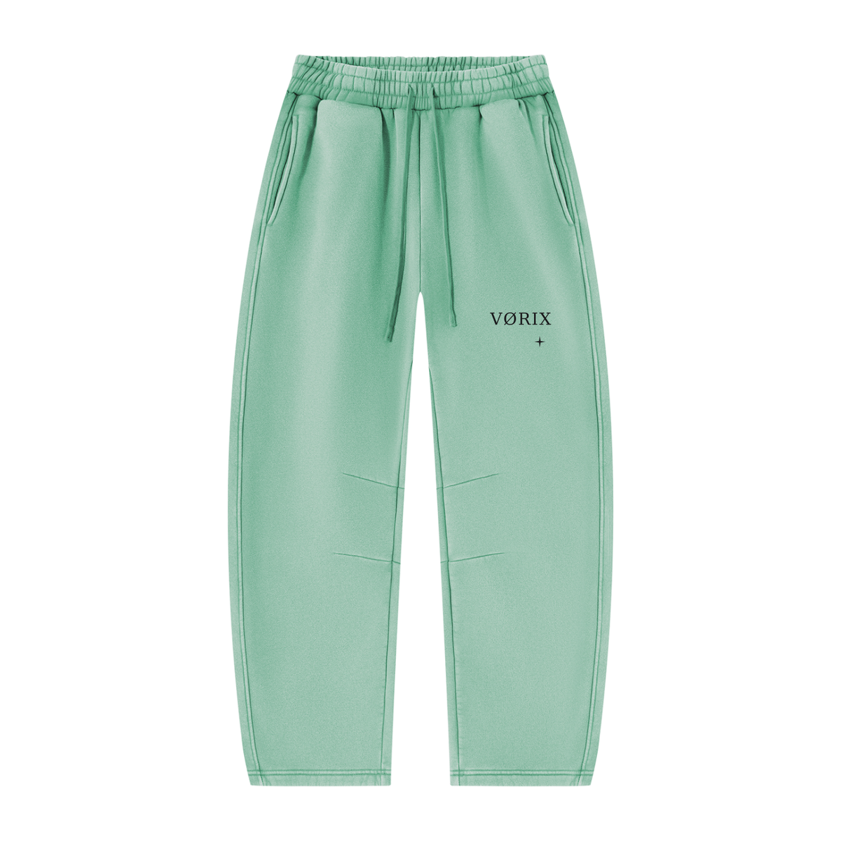 VORIX Essential / 001 barrel-leg sweatpants in Mint, front view