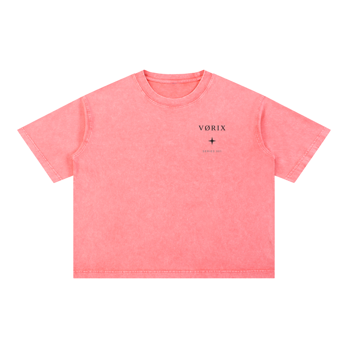 VORIX Signature / 001 oversized T-shirt in Coral, front view