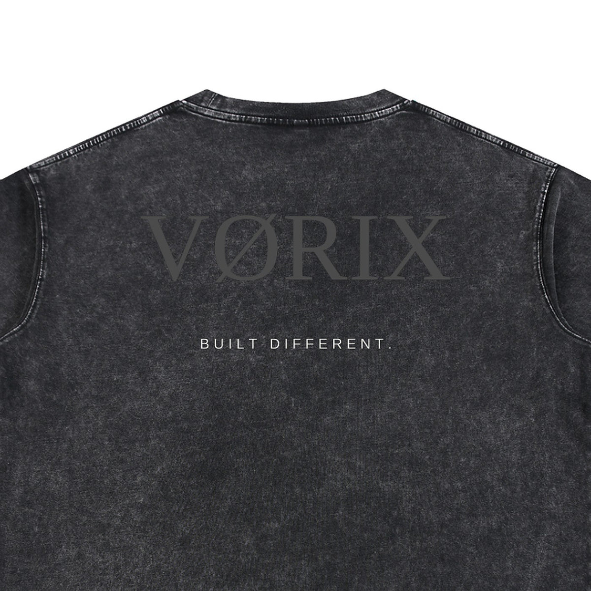 VORIX Signature / 001 oversized T-shirt in Black, back print close-up
