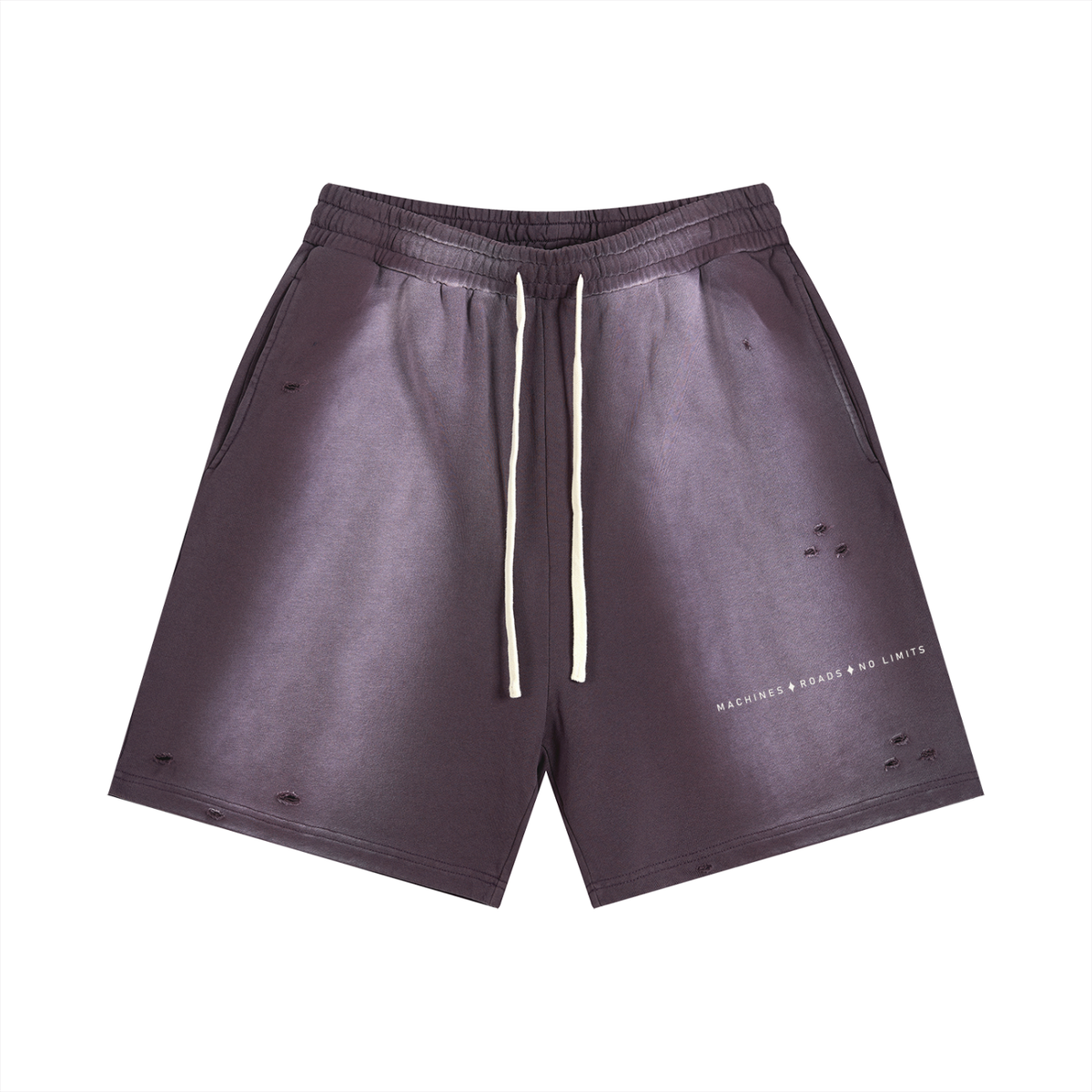 VORIX No Limits / 005 sun-faded shorts in Dark Purple, front view