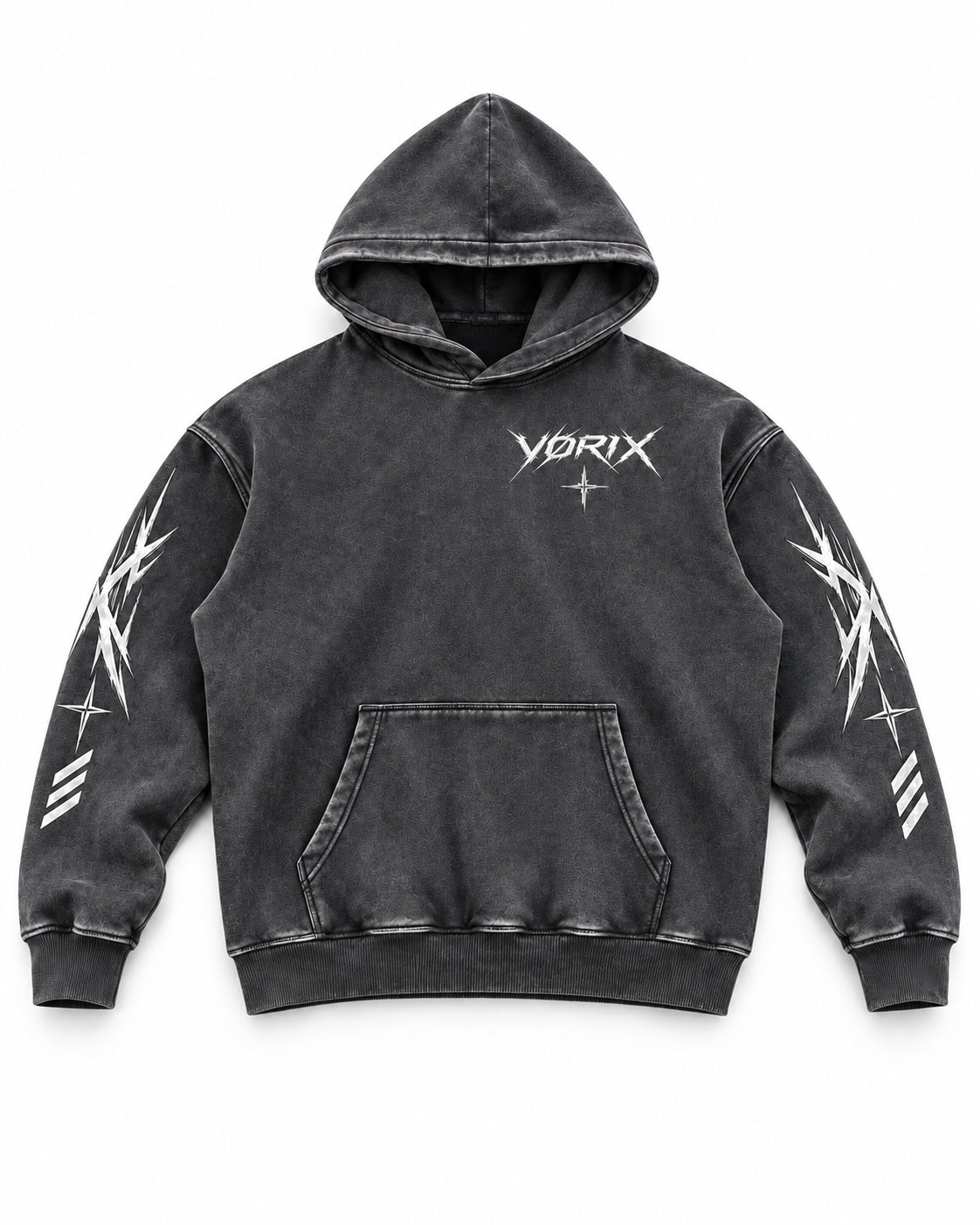 VORIX Engineered For Chaos / 003 oversized hoodie in Black, front view