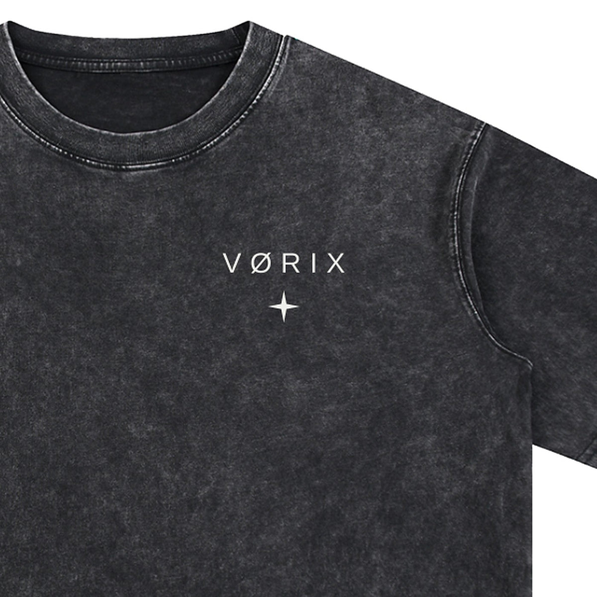 VORIX Noir / 003 oversized T-shirt in Black, front print close-up