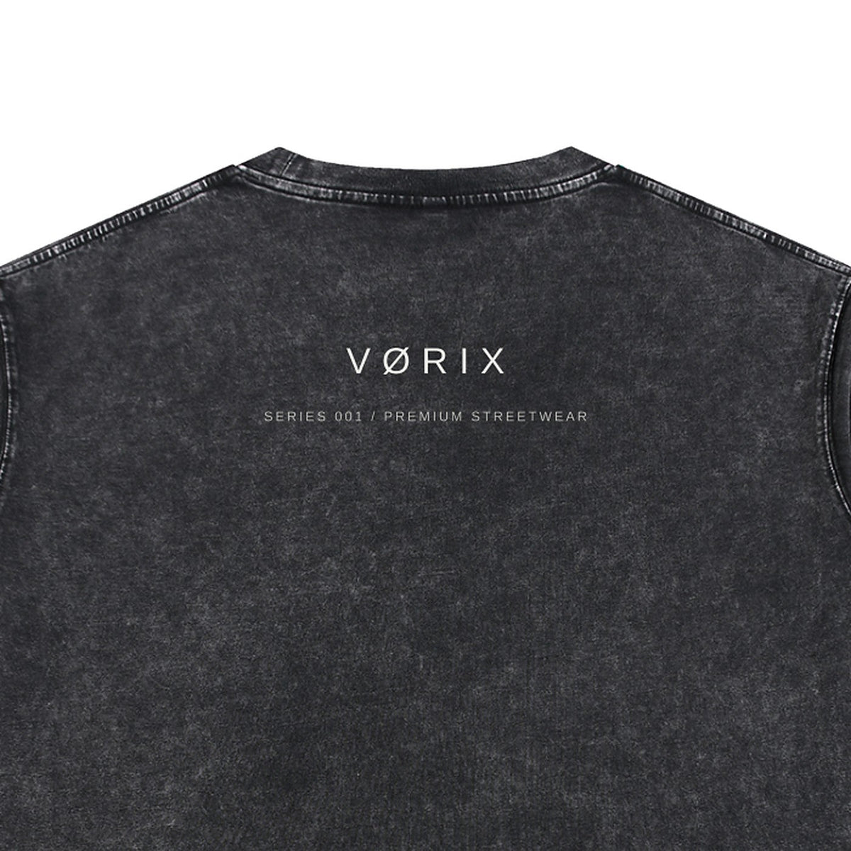 VORIX Noir / 003 oversized T-shirt in Black, back print close-up